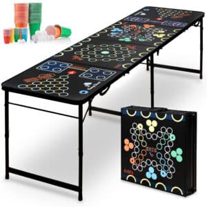 Ultimativer 6‑in‑1 Bierpong Multigame‑Tisch mit Bierpong, Shotpong & Flip Cup